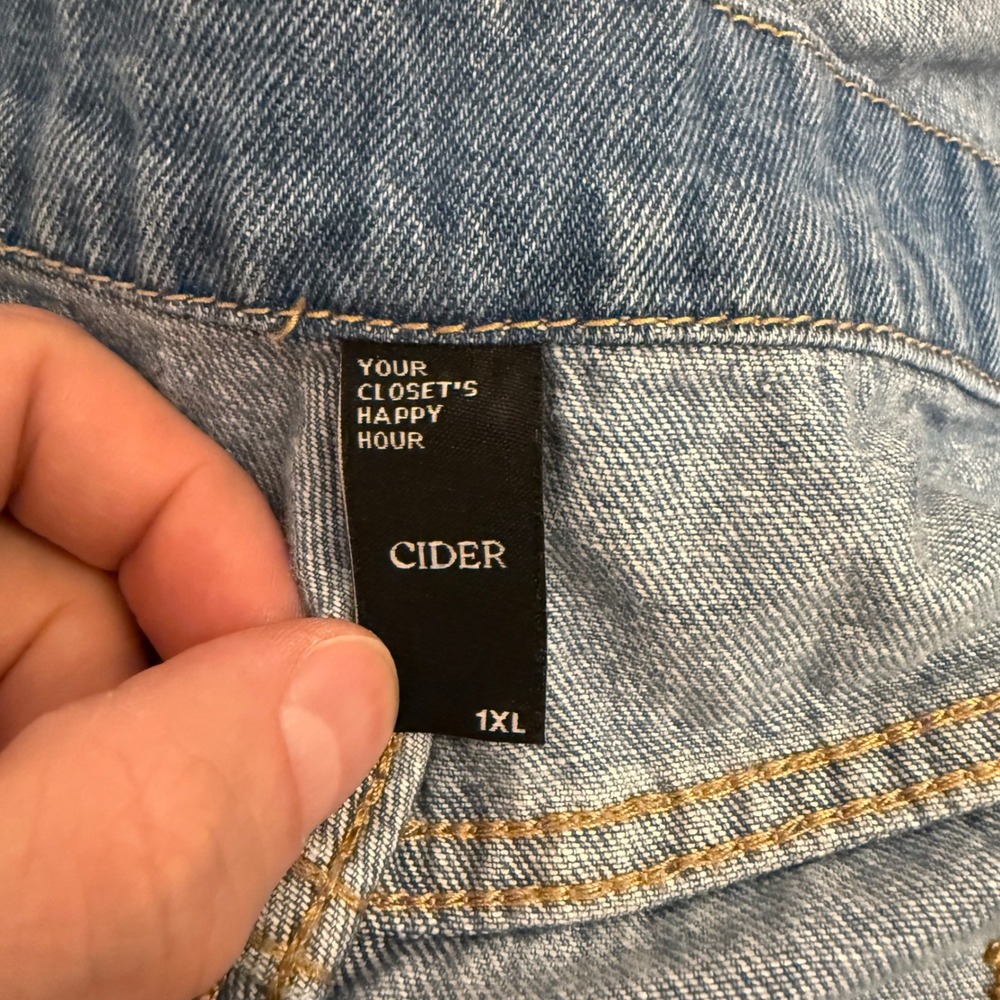 Cider Light Blue Wide-Leg Denim Overalls - Picture 2 of 9